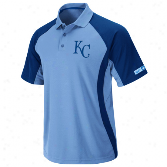 Majesti cansas City Royals Light Blue-navy Livid Firefist Synthetic Polo