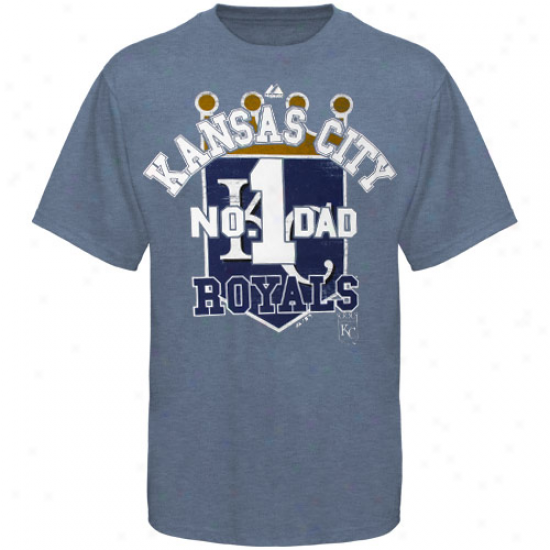 Majestic Kansas City Royals Momentus Pride No . 1 Dad Heathered T-shirt - Royal Blue