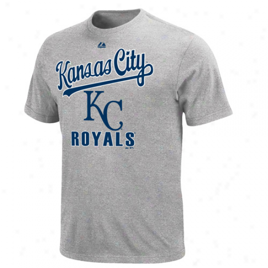 Majestic Kansas City Royals Performancce Fan T-shirt - Ash