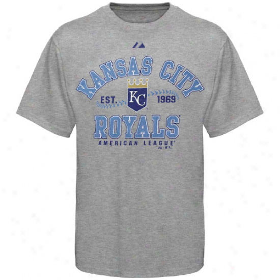 Majestic Kansas City Royals Youth Ash Dial It Up T-shirt