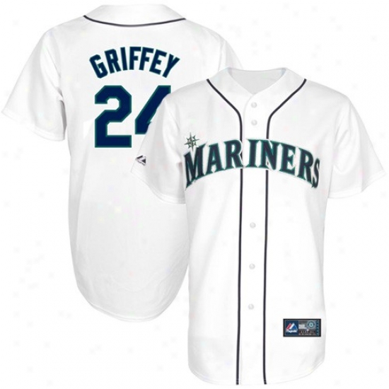 Majestic Ken Griffey Jr. Seattle Mariners Replica Jersey- White