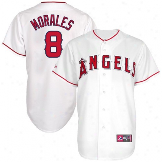 Maestic Kendrys Morales Los Angeles Angels Of Anaheim Replica Jersey-#8 White