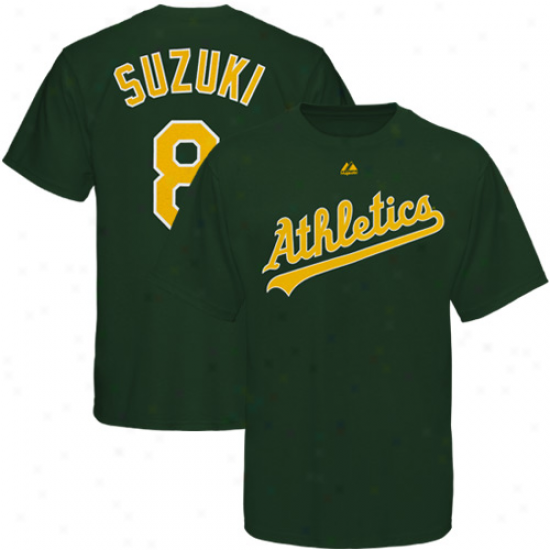 Majestic Kurt Suzuki Oakland Athletics Youth #8 Name & Number T-shirt - Green