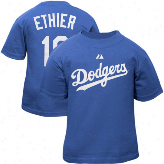 Elevated L.a. Dodgers #16 Andre Ethier Toddler Player T-shirt - Royal Blue