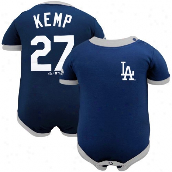 Majestic L.a. Doddgers #27 Matt Kemp Infant Royal Blue-gray Player Creeper