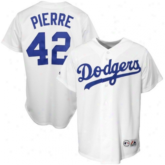 Majestic L.a. Dodgers #42 Juan Pierre White Jackie Robinsln Tribute Replica Baseball Jersey