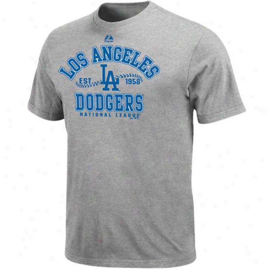 Majestic L.a. Dodgers Ash Dial It Up T-shirt