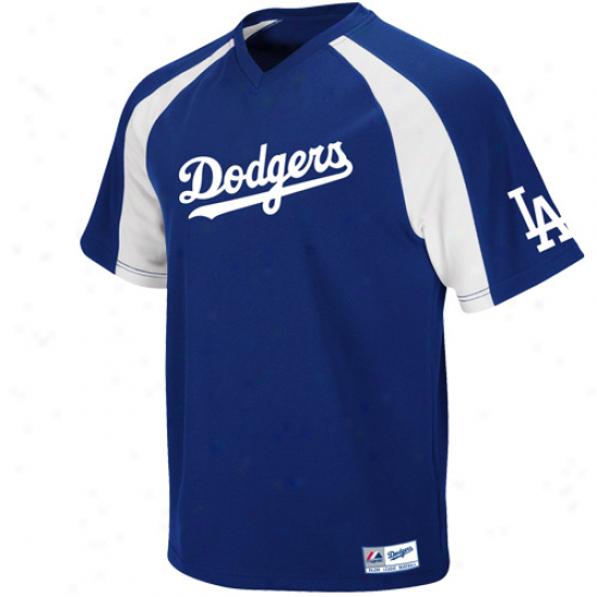 Majestic L.a. Dodgers Crusader Pullover Jersey - Royal Blue