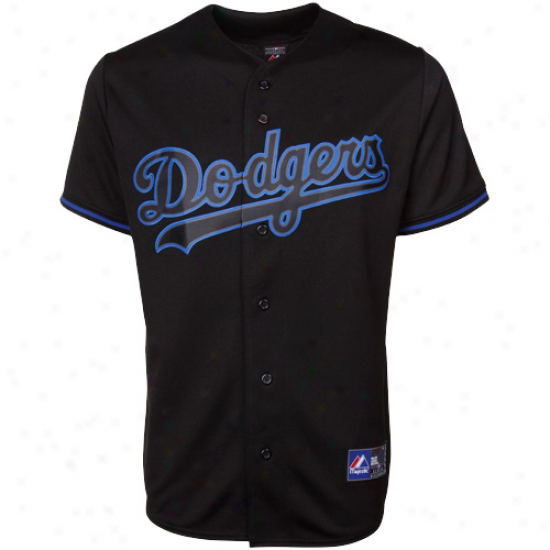 Majestic L.a. Dodgers Fashion Replica Jersey - Black