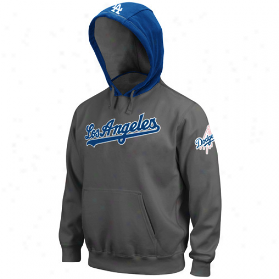 Majestic L.a. Dodgers Gray Golden Child Pullover Hoody Sweatshirt