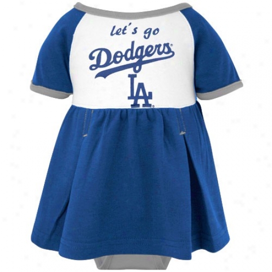 Majestic L.a. Dodgers Infant Girls Tri-color Creeper Dress