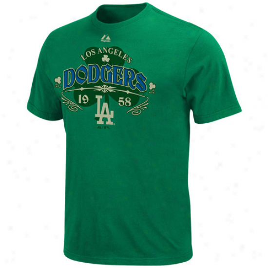 Majestic L.a. Dodgerss Kelly Green Clover Contender T-shirt