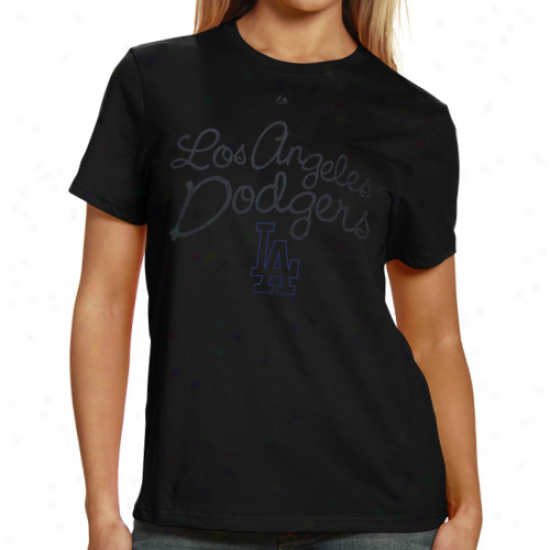 Majestic L.a. Dodgers Ladiea Grounds Of The Ninth T-shirt - Black