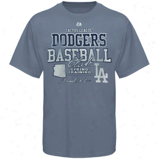 Majestic L.a. Dodgers Light Blue Classic Competitor Heathered T-shirt