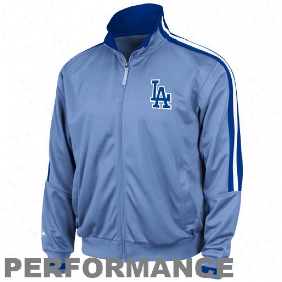 Majestic L.a. Dodgers Light Blue Cooperstown Therma Base Performace Premier Jacket