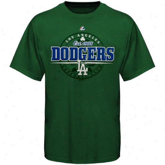 Majestic L.a. Dodgers Luck Of Ours T-shirt - Green