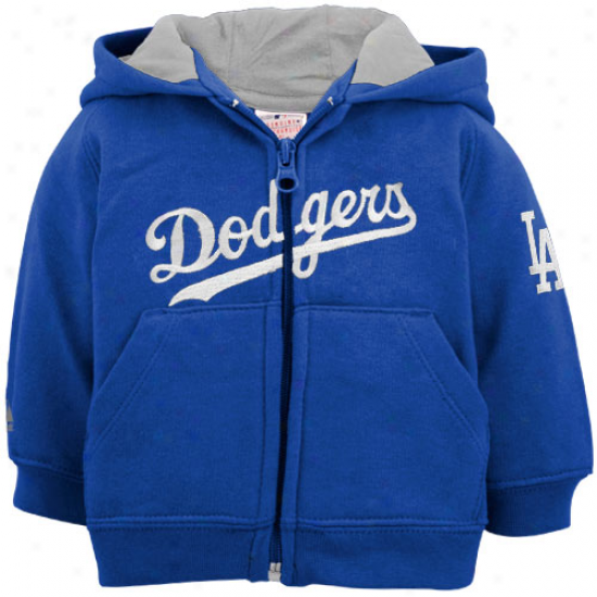 Majestic L.a. Dodgers Newborn Royal Blue Full Zip Hoodie Sweatshirt