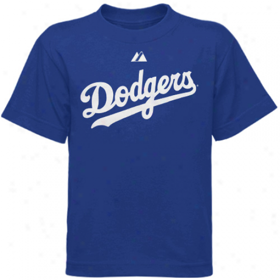 Majestic L.a. Dodgers Preschool Wordmark T-shirt - Noble Blue