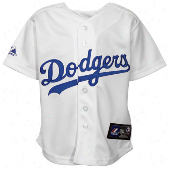 Majestic L.a. Dodgers Toddler Replica Jersey - White