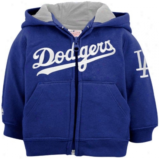 Majestic L.a. Dodgers Toddl3r Royal Blue Mlb Full Zip Hoody Sweatshirt