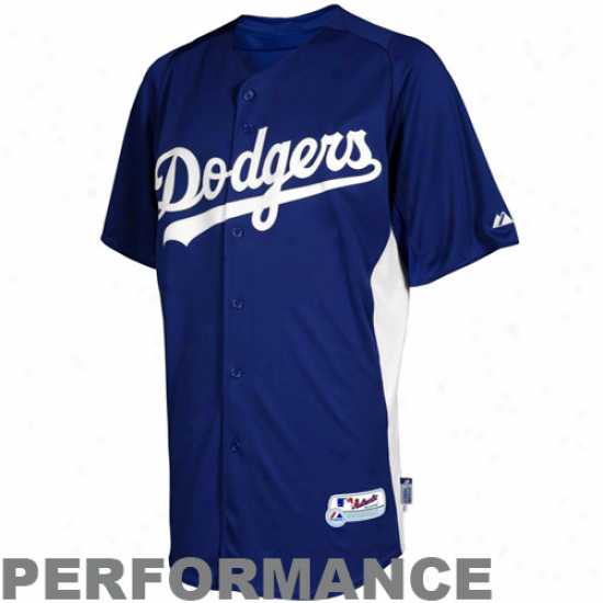 Majestic L.a._Dodgers Youth Batting Practice Performance Jersey - Royal Blue-white