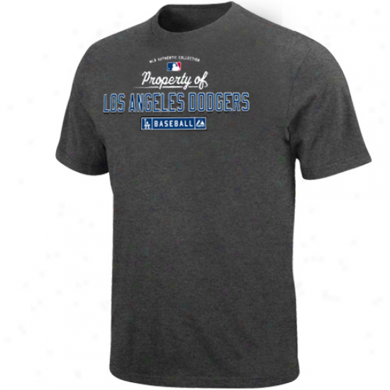 Majestic L.a. Dodgers Youth Charcoal Property Of T-shirt