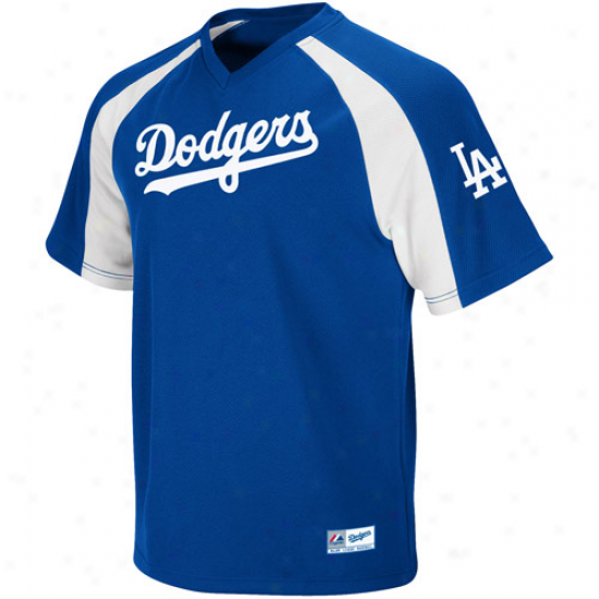 Majestic L.a. Dodgers Youth Crusader Pullover Jersey - Royal Blue