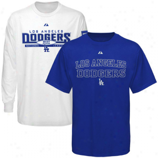 Mjaestic L.a. Dodgers Youth Royal Blue-white Package T-shirt Combo Set