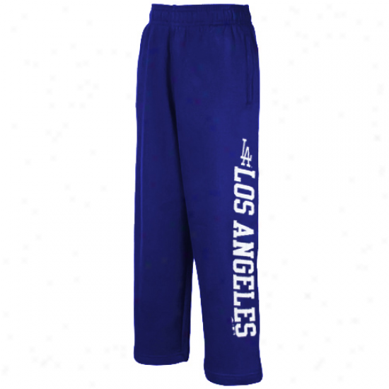 Majestic L.a. Dodgers Youth Royal Blue Word Plus Fleece Sweatpants