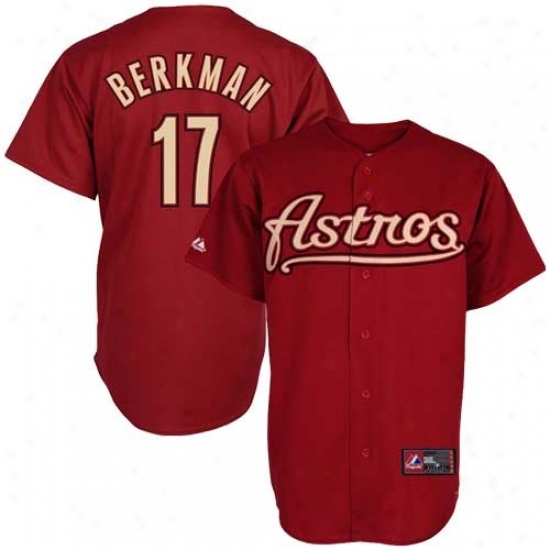 Majestic Lance Berkman Houston Astros Replica Jersey - Red