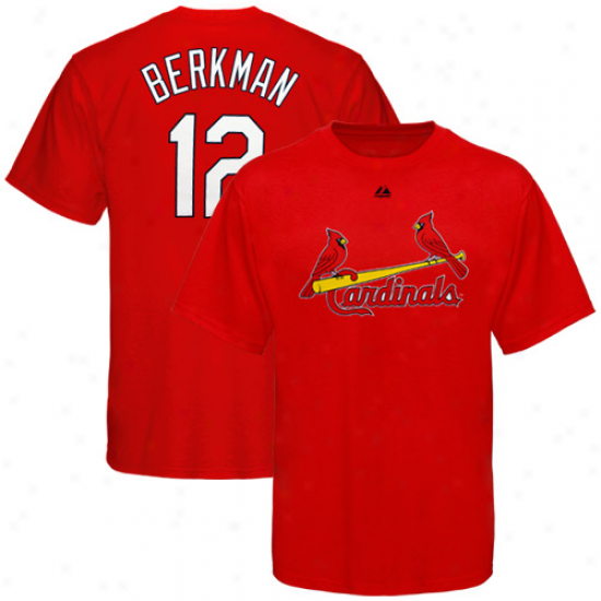 Majestic Lance Berkman St. Louis Cardinals #12 Player T-shirt - Red