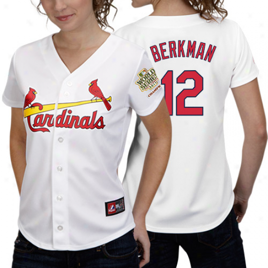 Majestic Lance Berkman St. Louis Cardinals Women's 2011 World Series Champions Home Jersey - White