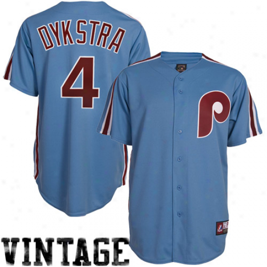 Majestic Lenny Dykstra Philadelphia Phillies Replica Cooperstown Throwback Jersey - Light Blue