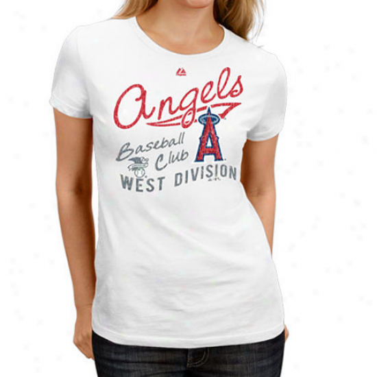 Majestic Los Angeles Angels Of Anaheim Ladies White Firestorm T-shirt