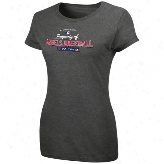 Majestic Los Angeles Angels Of Anaheim Ladies Charcoal Character Of T-shirt