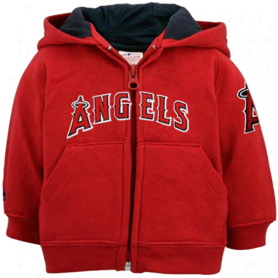 Majestic Los Angeles Angels Of Anaheim Newborn Red Full Zip Hoody Sweatshirt