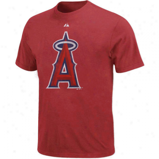 Majestic Los Angeles Angels Of Anaheim Red Ballyard Legends Heathered T-shirt