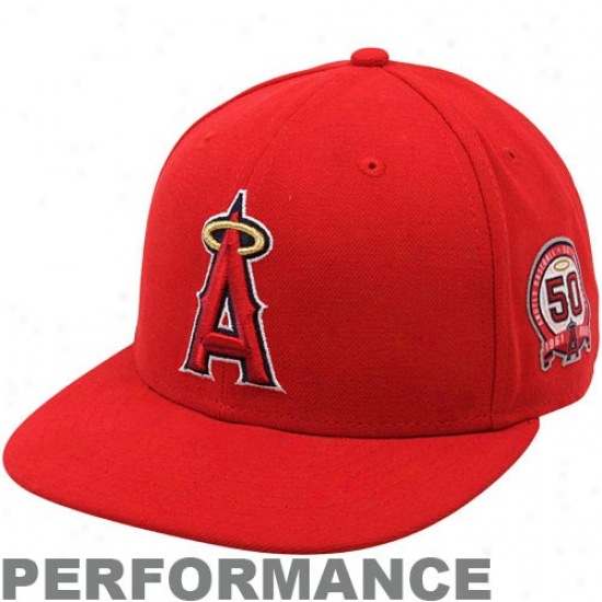 Majestic Los Angeles Angels Of Anaheim Red On-field 50th Anniversary Authentic 59fifty Performance Fitted Cardinal's office