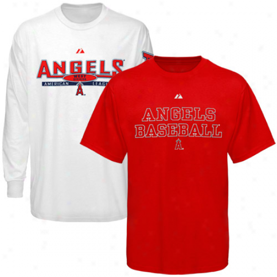 Majestic Los Angeles Angels Of Anaheim Red-white Package T-shirt Combo Set