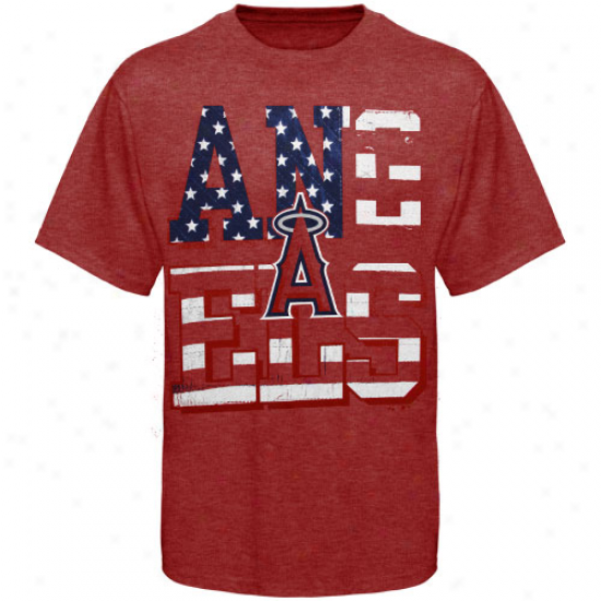 Majestic Los Angeles Angels Of Anaheim Star Spangled T-shirt - Red