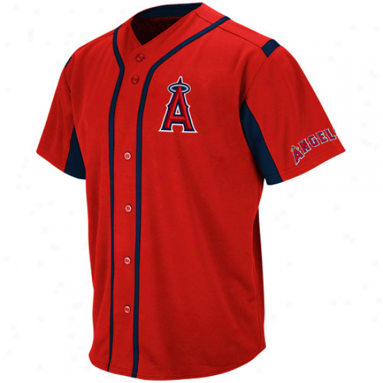 Majestic Los Angeles Angels Of Anaheim Wind-up Jersey - Red