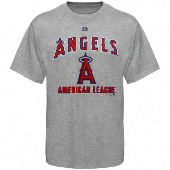 Majestic Los Angeles Angels Of Anaheim Boy Performance Fan T-shirt - Ash