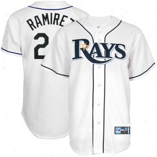 Majestic Manny Ramirez Tampa Bay Rays #24 Playwr Replica Jersey - White