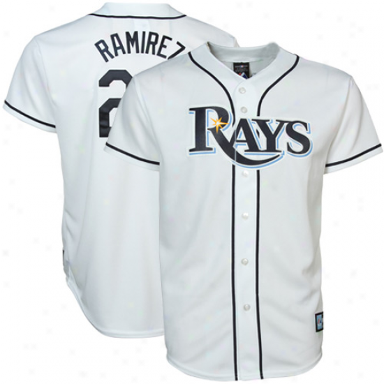 Majestci Manny Ramirez Tampa Bay Rays Youth Replica Jersey - White