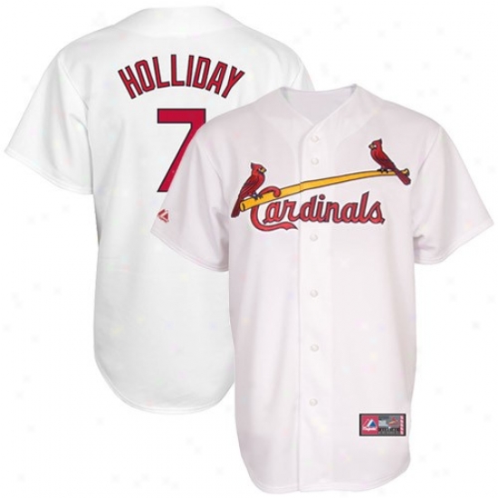 Majestic Matt Holldiay St. Louis Carsinals Replica Jersey-#7 White