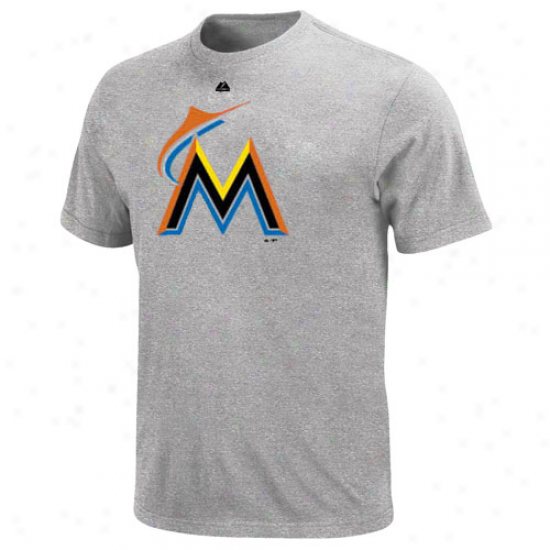 August Miami Marlin sYouth Soft Density Official Logo T-shirt - Ash