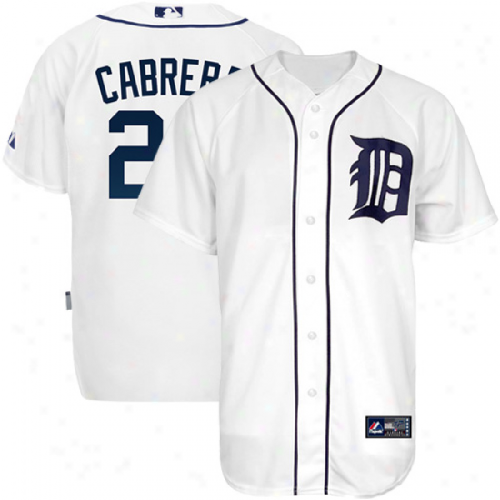 August Miguel Cabrera Detr0it Tigers Player Replica Jersey - White