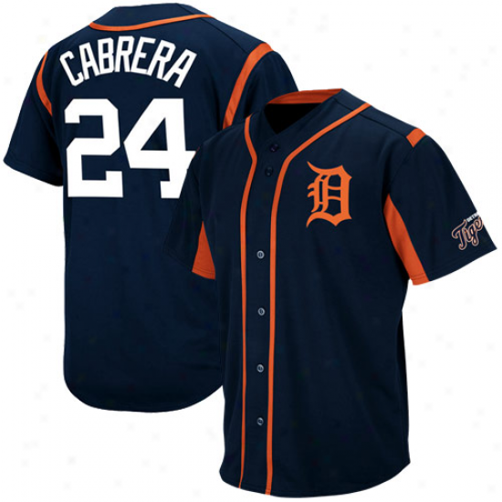 Majestic Miguel Cabrera Detroit Tigers Wind-up Jersey - Navy Blue