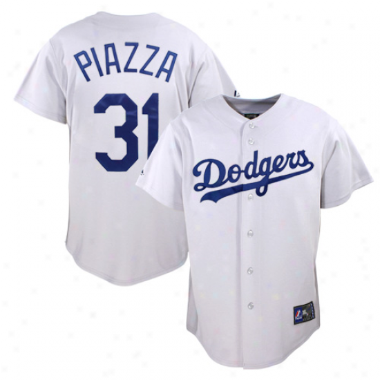 Majestic Mike Piazza L.a. Dodgers Replica Jersey - White