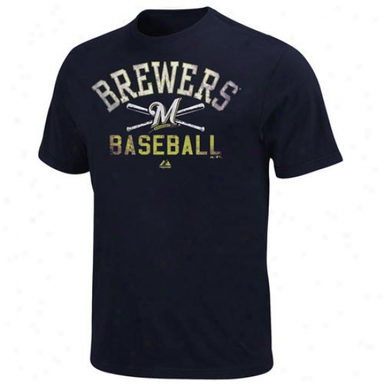 Majestic Milwaukee Brewers Athletic City Modern Fit T-shirt - Na\/y Blue